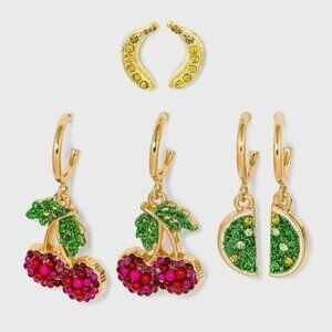 SUGARFIX BaubleBar Sweet and Sour Fruit Drop Earring Set 3 Pairs